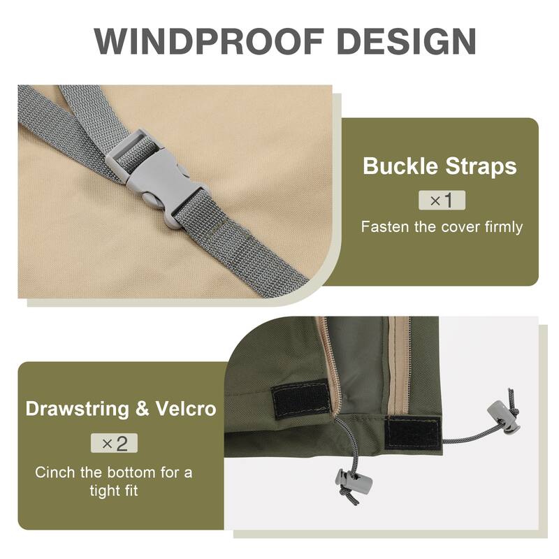 Aoodor Heavy Duty Patio Umbrella Cover for 8-11ft Double-Sided Umbrella