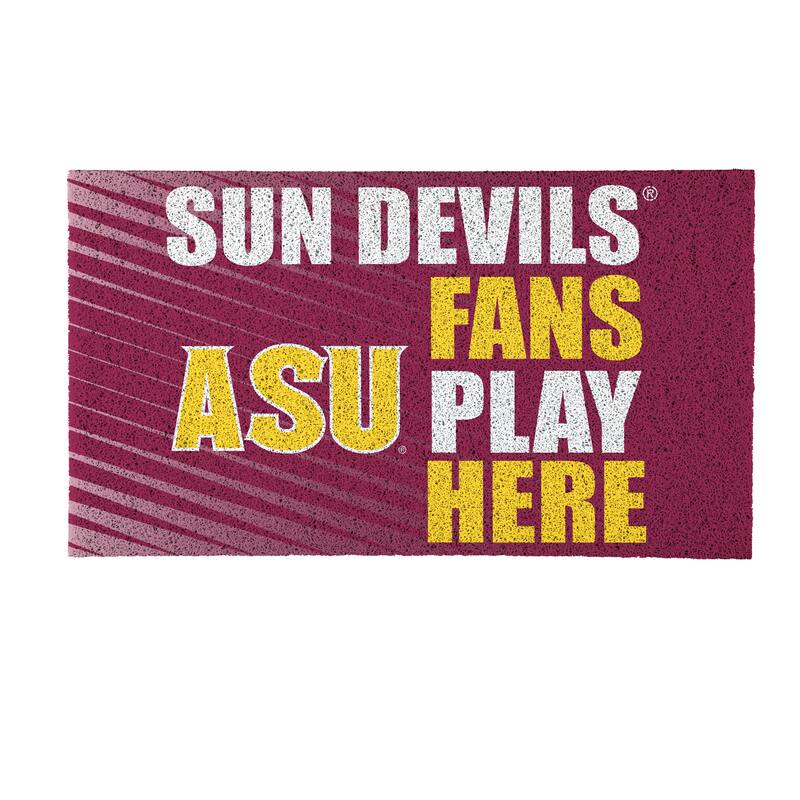 28 in. x 16 in. Arizona State University "Fans Play Here" PVC Door Mat