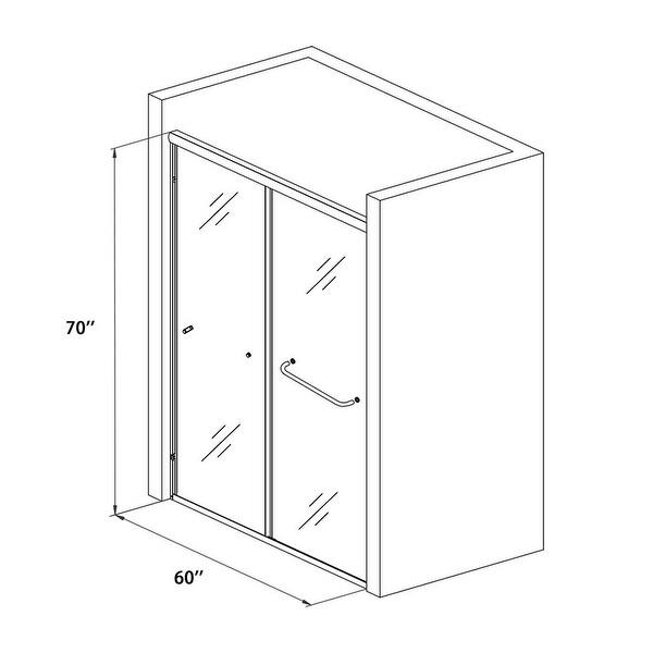 60 inch * 70 inch Clear Adjustable Frameless Sliding Shower Door Bed