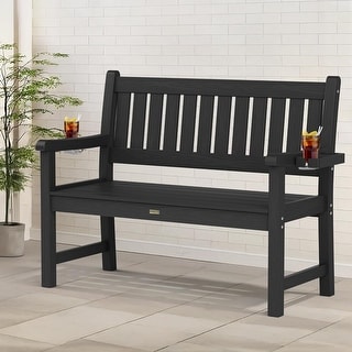 WINSOON All-Weather HIPS Outdoor Garden Bench, 56" Adirondack Outdoor Patio Bench