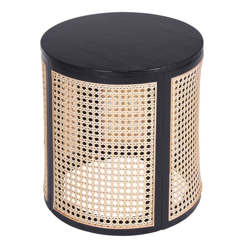 Christopher Knight Home - Elna Round Rubber Solid Wood Side Table in Natural Finish, Compact Modern Accent