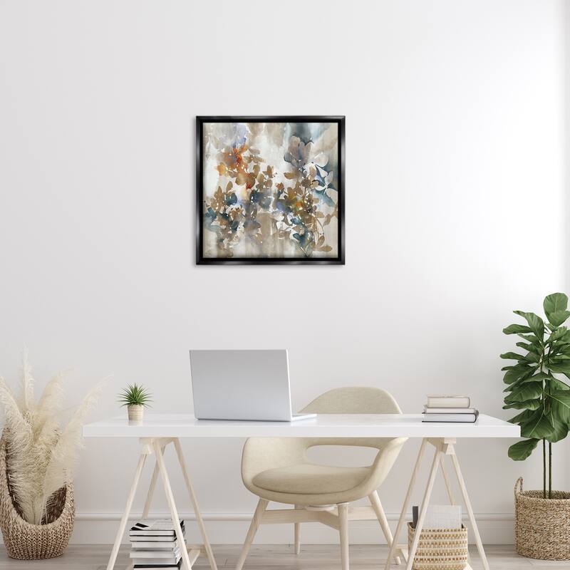 Stupell Solemn Neutral Botanicals Framed Floater Canvas Wall Art Design By K. Nari
