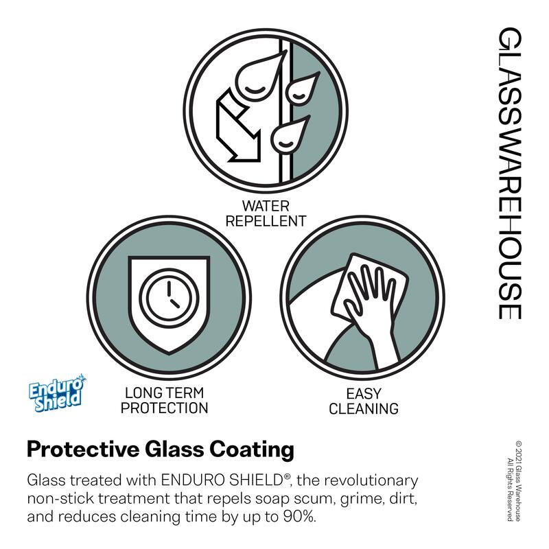 Glass Warehouse GW-F-RAD-30 Solaris 78" High x 30" Wide Shower Screen