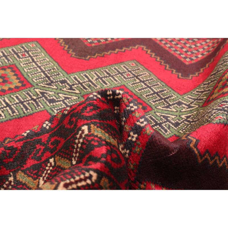 ECARPETGALLERY Hand-knotted Teimani Red Wool Rug - 3'1 x 4'9