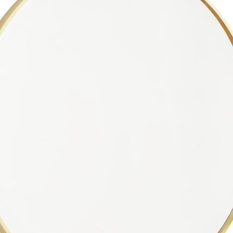 HomeRoots 20" Gold Metal Round Framed Bathroom Vanity Mirror - 20.00 in. x 20.00 in. x 1.30 in.