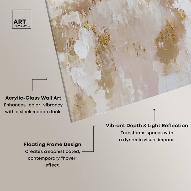 Golden Glimmer Gesture I Acrylic by Art Remedy, Ready to Hang