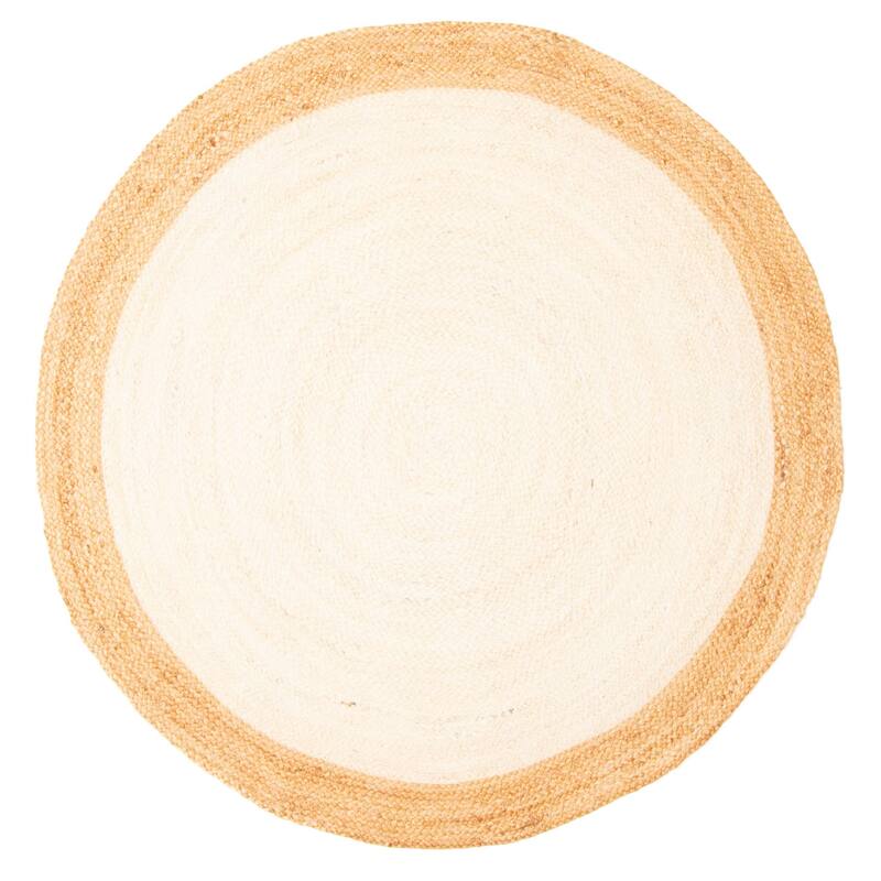 ECARPETGALLERY Braided Weave Palas Denizli Cream Jute Rug - 3'11 x 3'11