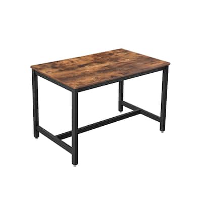 Industrial Rustic Brown & Black Dining Table - 47.2"L x 29.5"W x 29.5"H