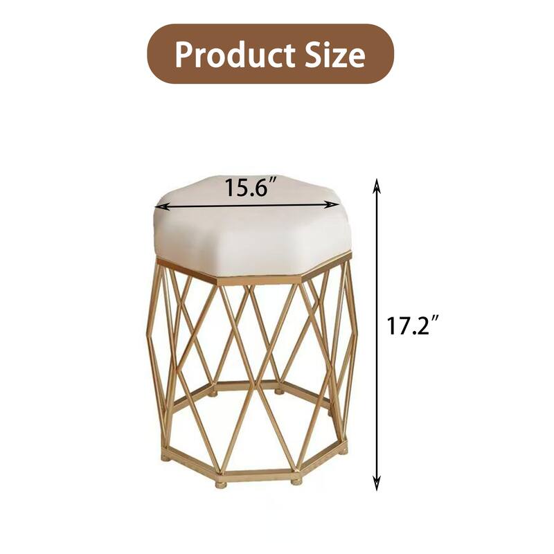 Milk White Flannel Accent Stool