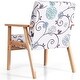 preview thumbnail 11 of 9, Costway Modern Accent Armchair Fabric Lounge Chair w/Rubber Wood Leg - Multi Color