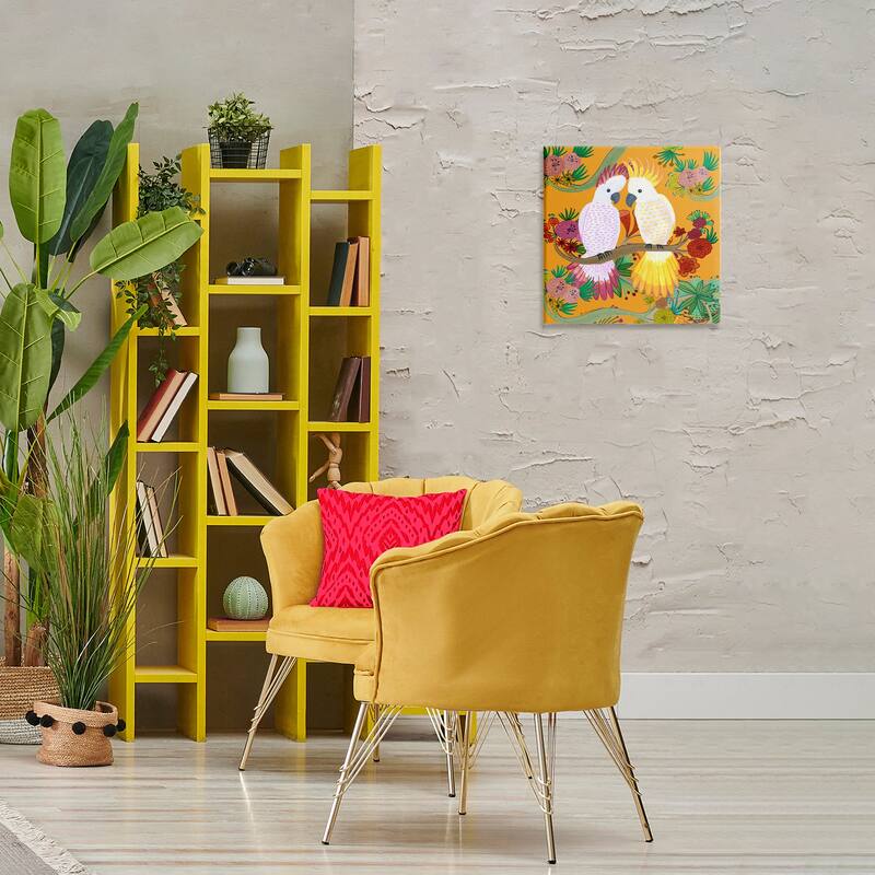 Stupell Bright Cockatoos & Foliage Canvas Wall Art Design By Kay Widdowson