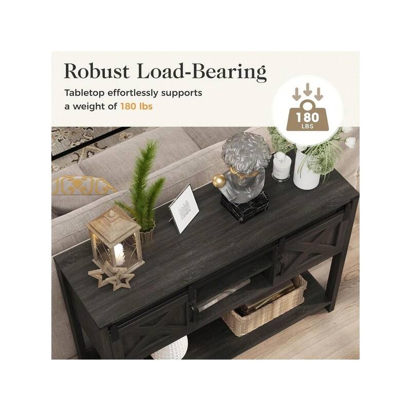 46" Console Table with Sliding Barn Door