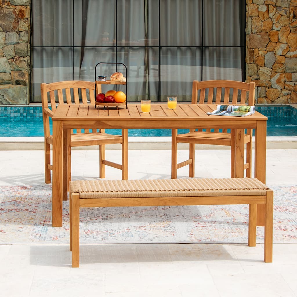 Cambridge Casual Sherwood 4-Piece Teak Wood Outdoor Patio Dining Set