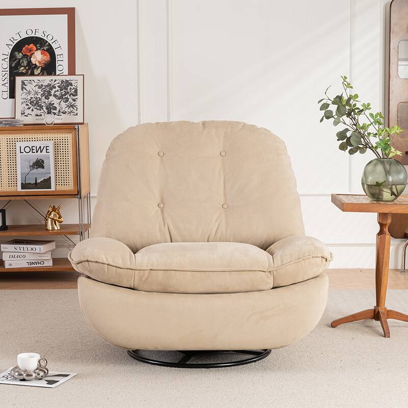 Power Swivel Recliner With USB Charger and Bluetooth Music Player - Camel/Linen