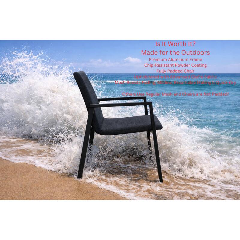 Dekota Dark Grey 13-Piece Aluminum Outdoor Dining Set with Sling Set in Midnight Grey - N/A