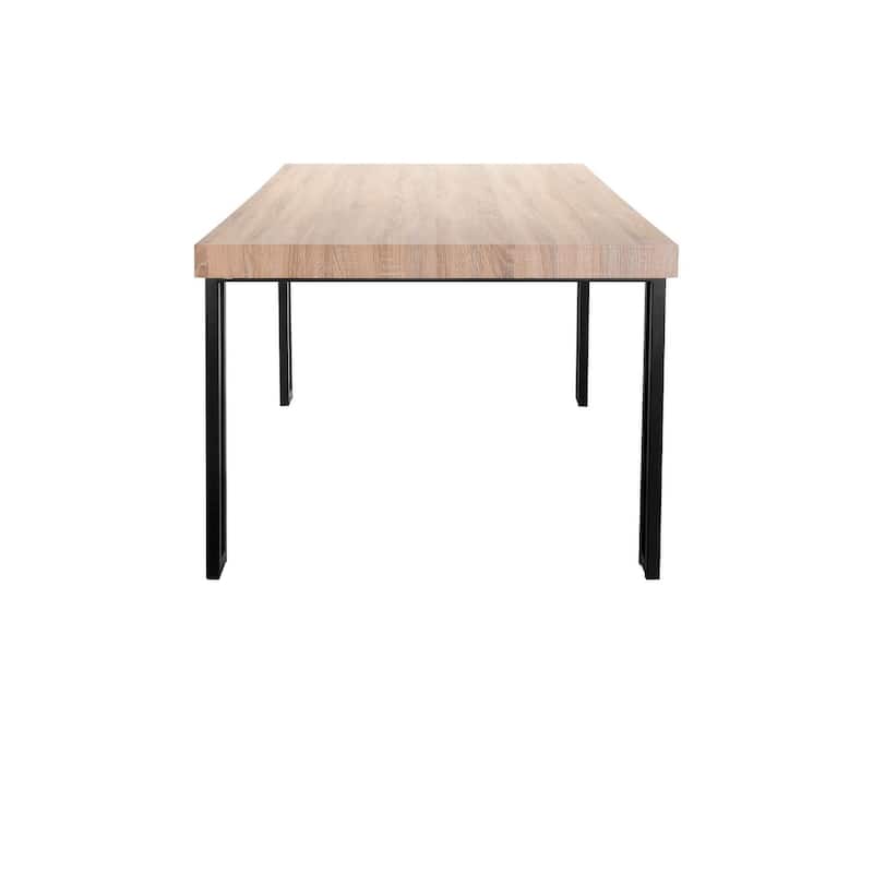 Ren Home Kent Wood Dining Table with Black Metal Legs - Wild Oak
