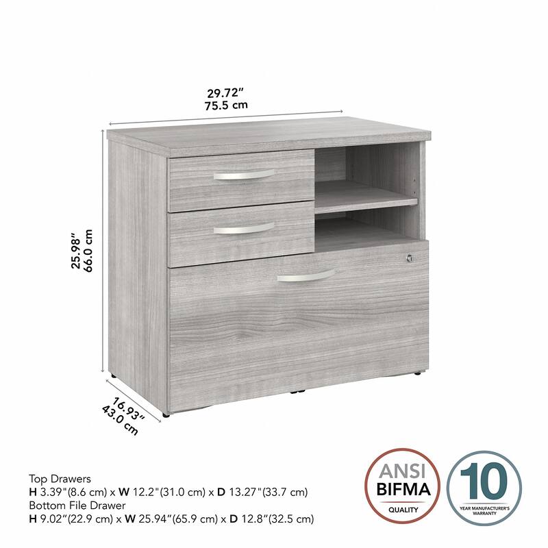 Hybrid Office Storage Cabinet with Drawers by Bush Business Furniture