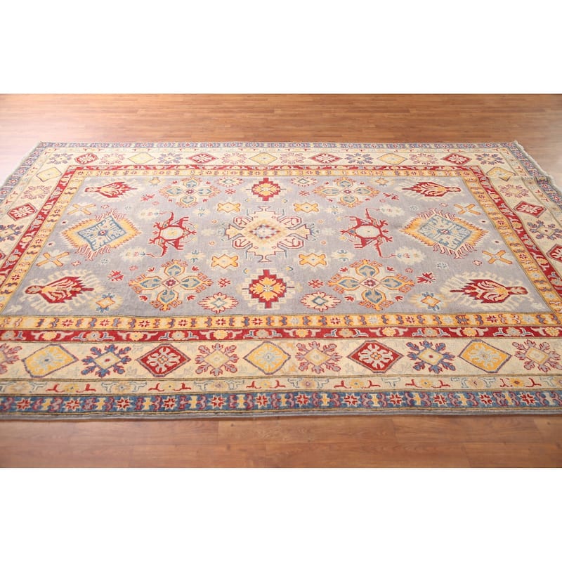 Oriental Kazak Area Rug Hand-Knotted Wool Carpet - 6'7" x 10'2"
