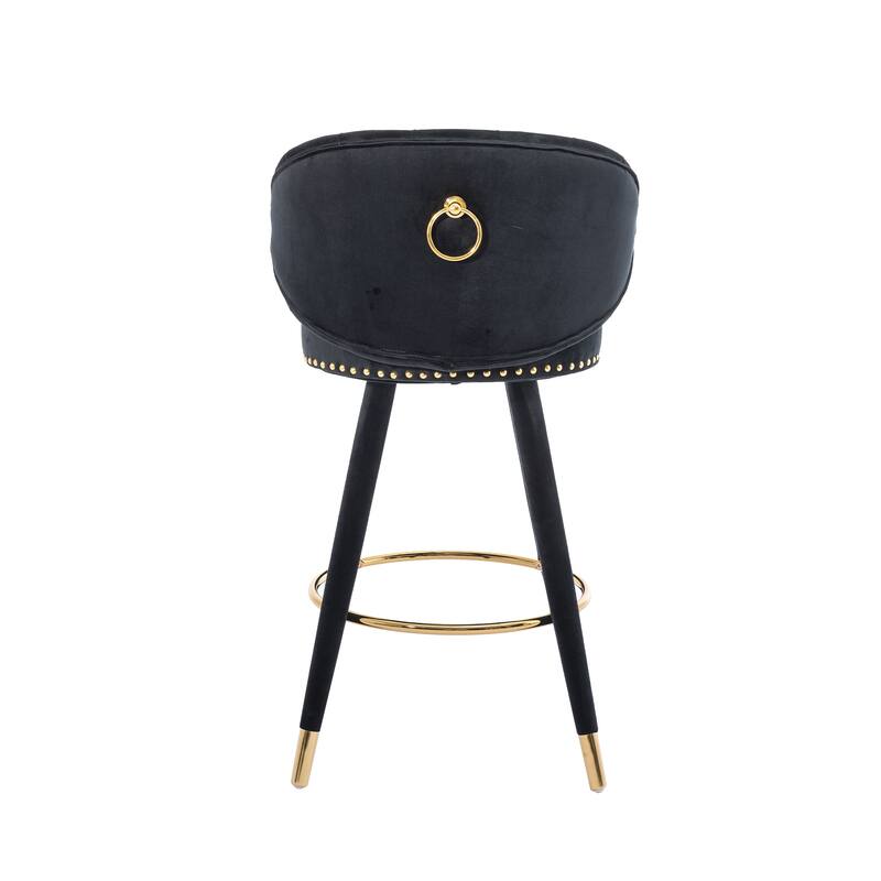 HOMEFUN Counter Height Bar Stools Set of 2 for Kitchen Counter Solid Wood Legs with a fixed height of 360 degrees