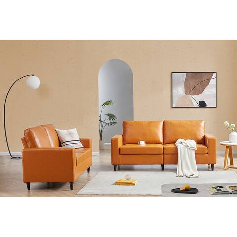 Modern Style Sofa and Loveseat Sets PU Leather Upholstered Couch
