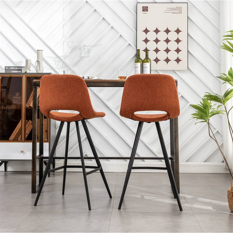 Fabric Kitchen Counter Height Stools (Set of 2)