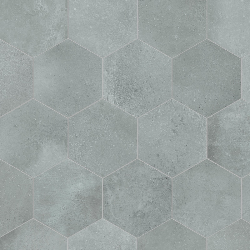 Merola Tile Atlas Hex Grey 8-5/8" x 9-7/8" Porcelain Floor and Wall Tile