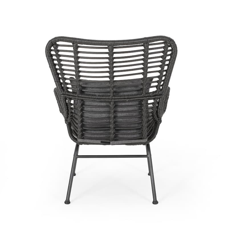 Wicker Patio Chair with Cushions (Set of 2)