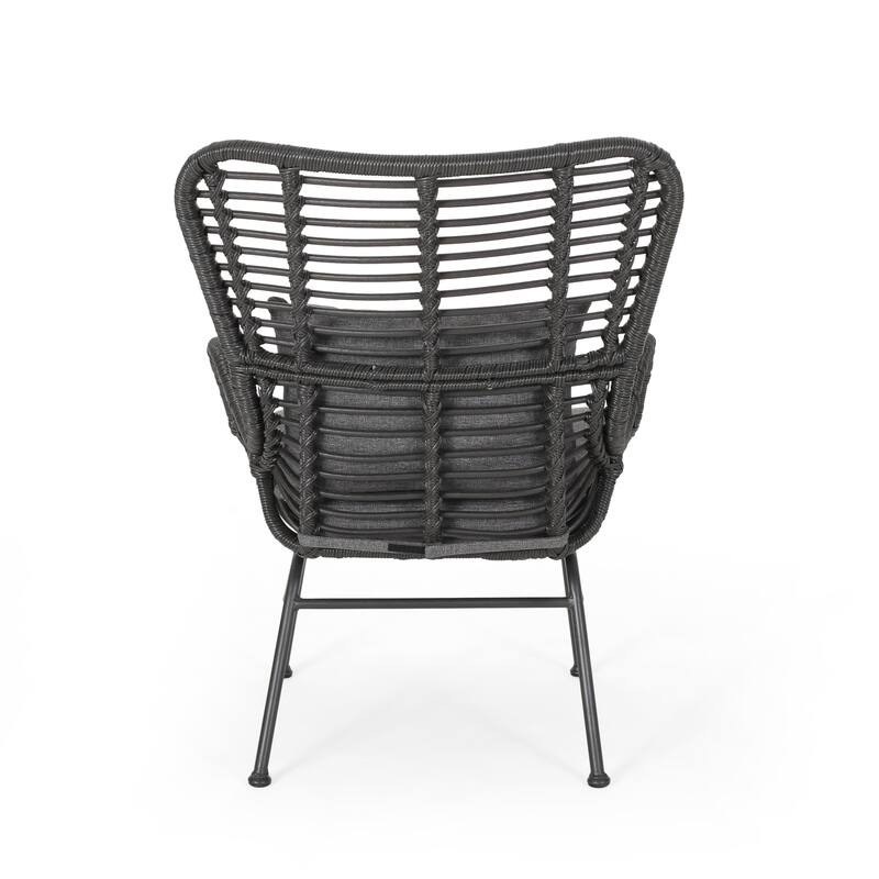 Wicker Patio Chairs with Cushions, 2-Piece Outdoor Accent Chairs Set