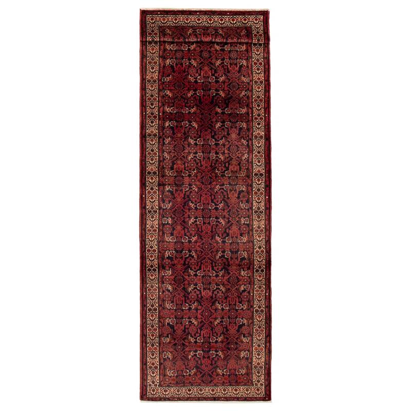 ECARPETGALLERY Hand-knotted Andelz Red Wool Rug - 3'8 x 13'4 - Red - 3'8 x 13'4