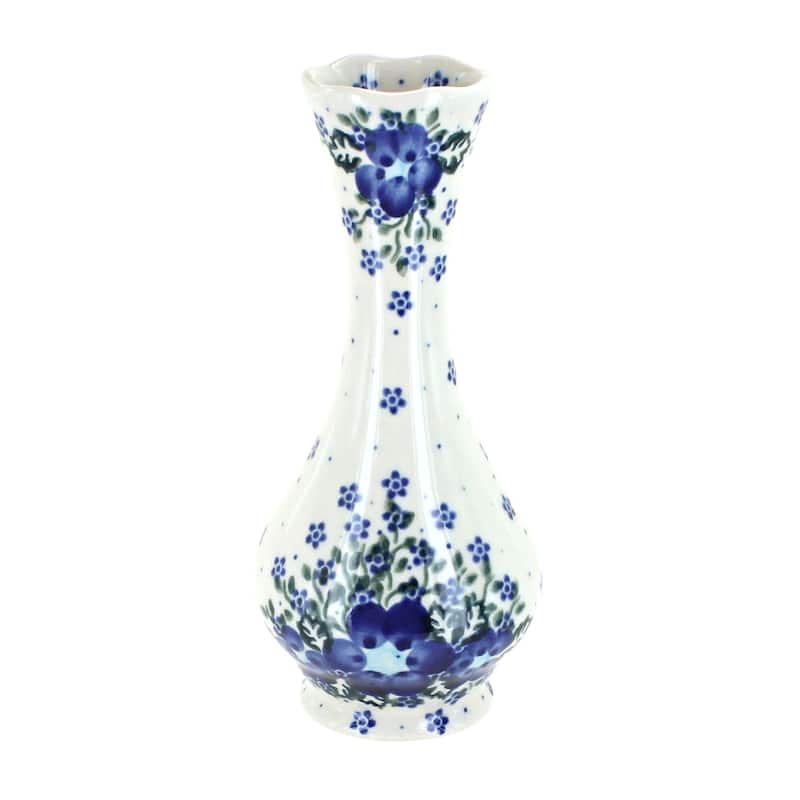 Blue Rose Polish Pottery 145 Vena Small Bud Vase - Melanie