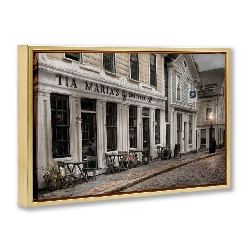 Stupell European Cafe Architecture Framed Floater Canvas Wall Art Design By Robin-Lee Viera