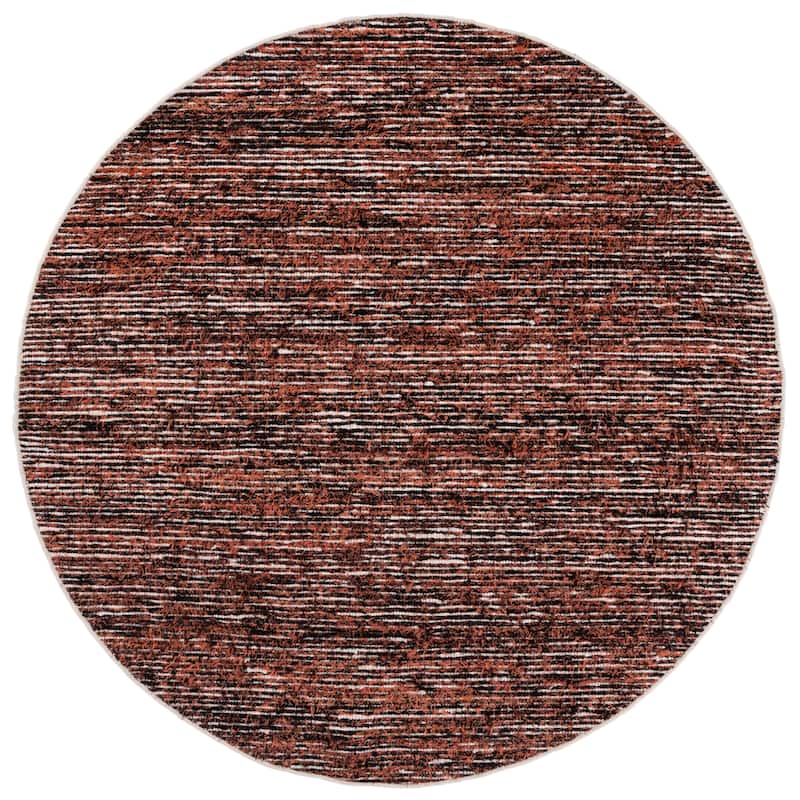SAFAVIEH Handmade Cape Cod Sabrie Cotton Rug - Orange/Black - 6' Round
