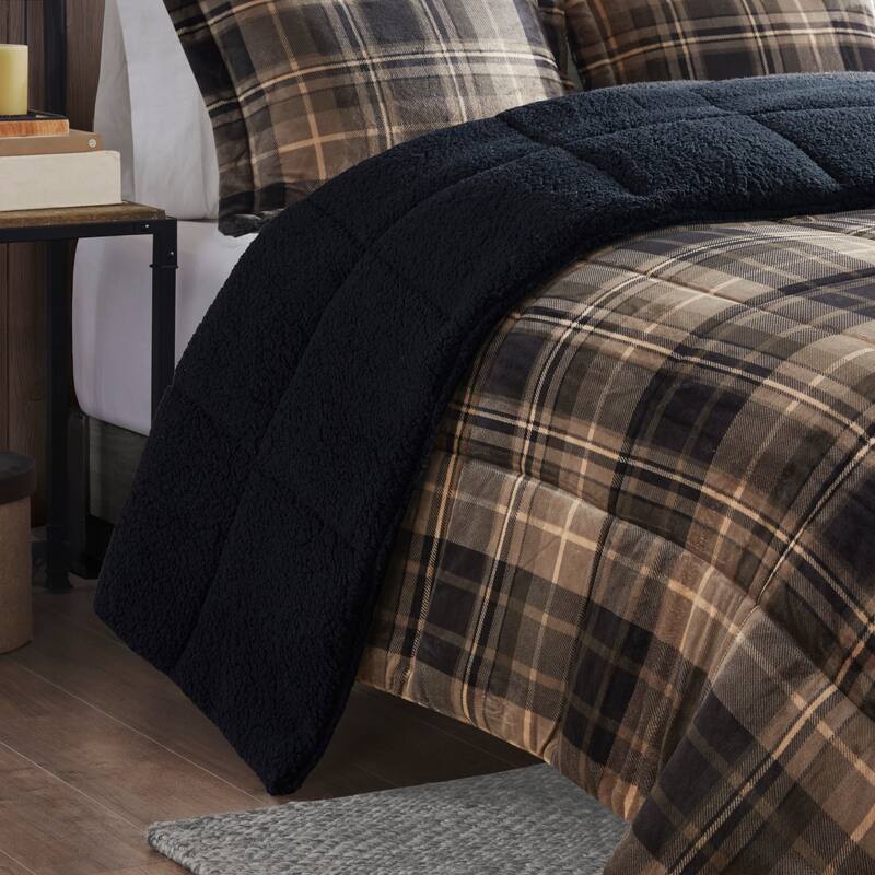 Woolrich Alton Plush to Sherpa Down Alternative Comforter Set