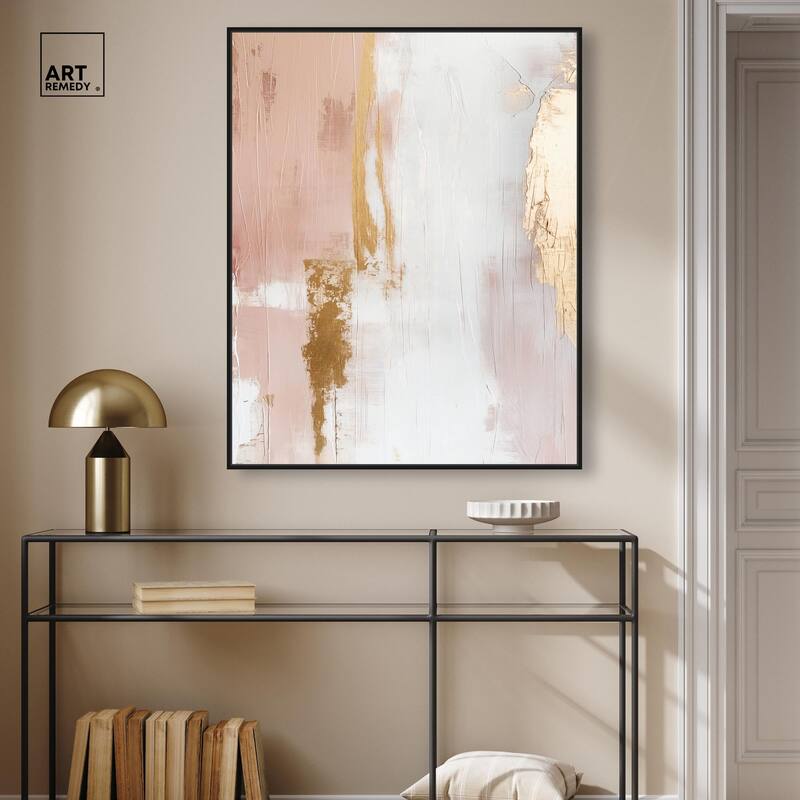 Golden Glow on Pink Canvas by Art Remedy