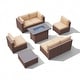 preview thumbnail 28 of 44, Outdoor 8 Pieces Sectional Wicker Sofa Set with Fire Pit