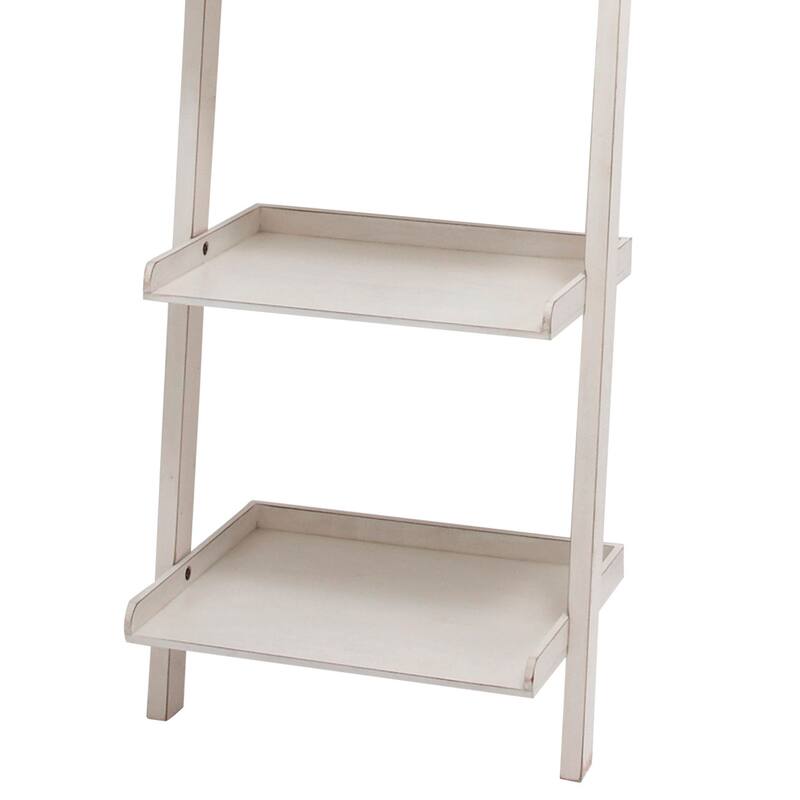 White or Brown Wood 5 Shelves Shelving Unit