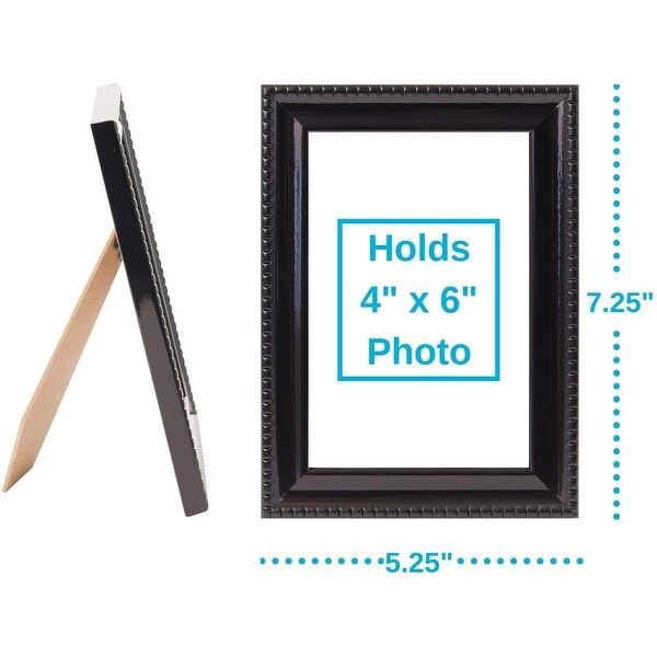 Glass $12 SHIPPING to lower 48 USA! Simple Black Wood 4x6 Frames Set of 6 