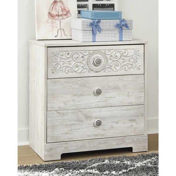 Paxberry Whitewash Three Drawer Chest. Opens flyout.