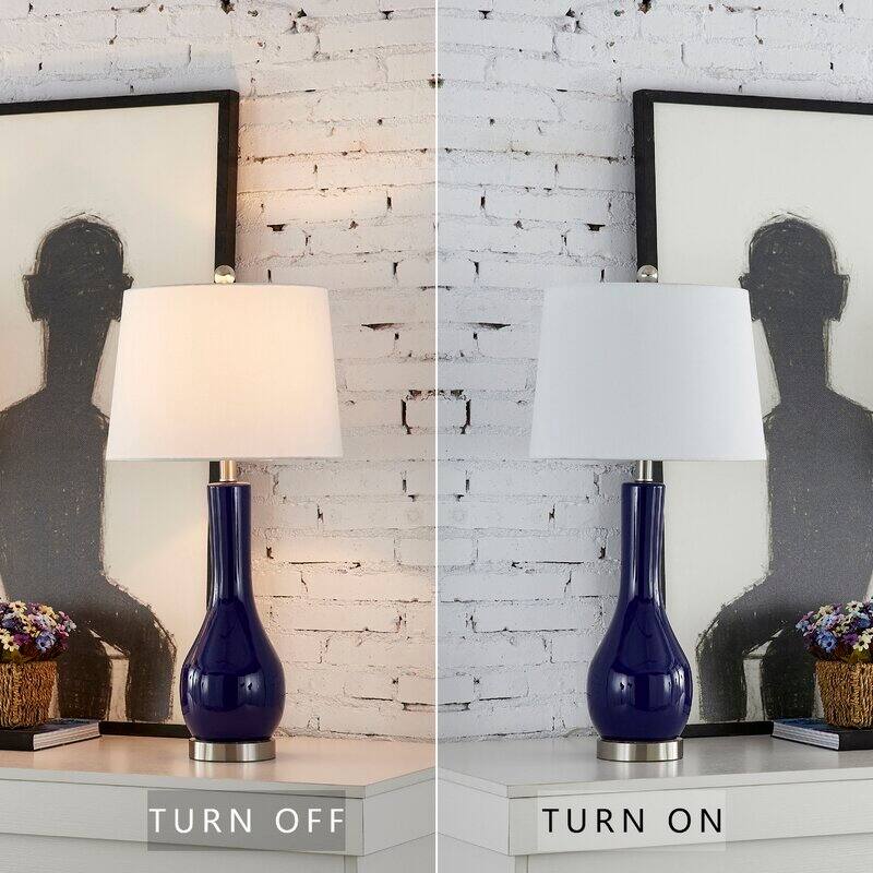 28.5" Ceramic Table Lamp Set with USB (Set of 2)