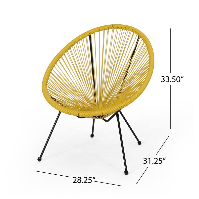 Roomfitters Outdoor Patio Accent Chairs Set of 2, Modern Acapulco Lounge Chairs with Metal Frame