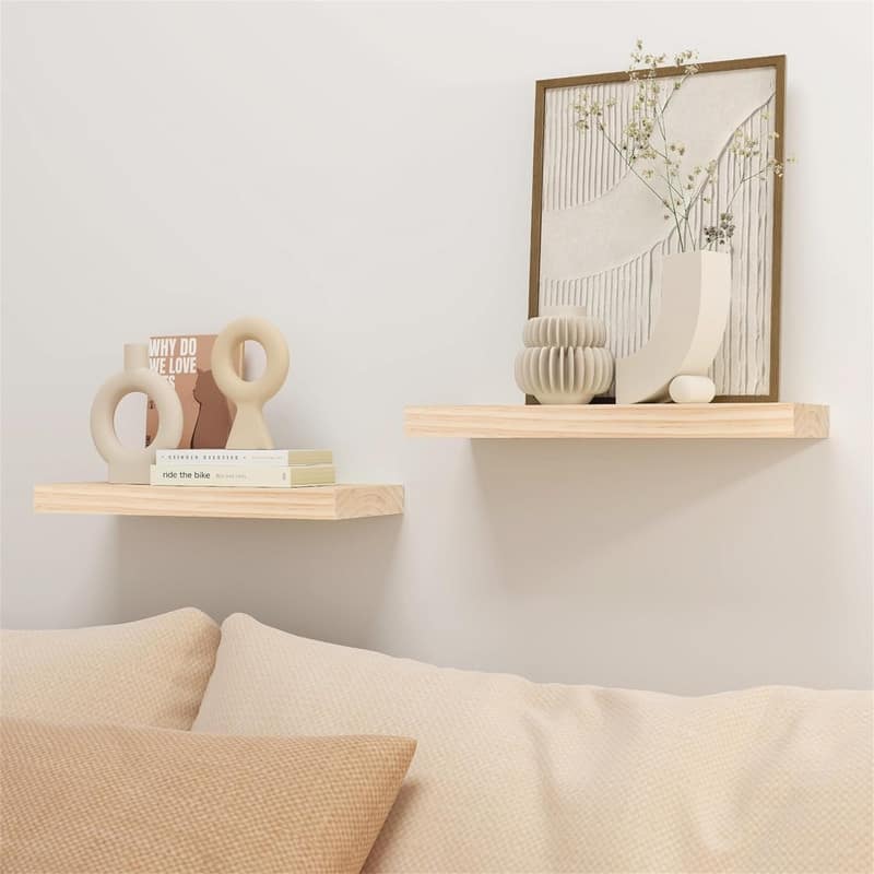 Wood Floating Shelves Set of 2