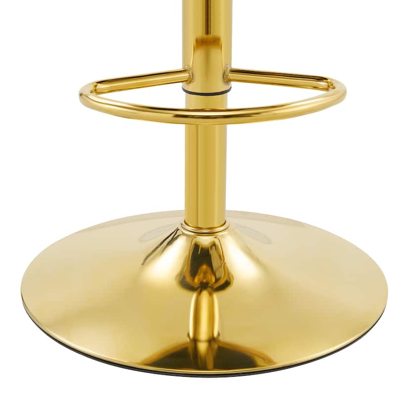 Counter Height Bar Stools Set of 2, Velvet Upholstered Swivel Bar Stools, Tufted Adjustable Dining Chairs with Footrest