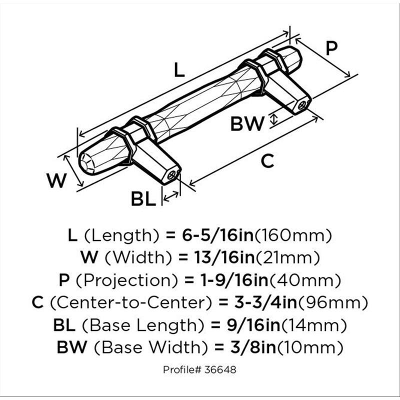 Carrione 3-3/4 in (96 mm) Center-to-Center Marble White/Polished Nickel Cabinet Pull - 3.75