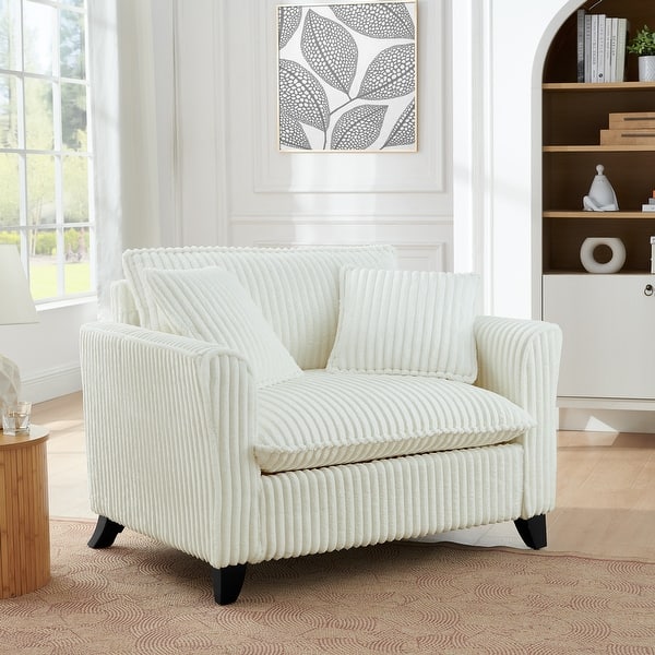 Lazy Sofa Chair Single Person with Backrest Soft Cushion Armrests Living Room Bedroom