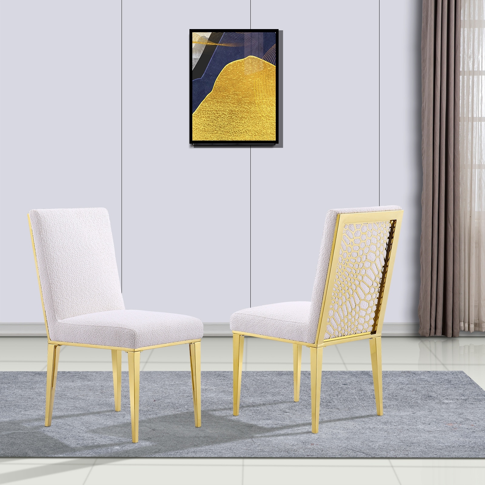 Geometric dining chairs sales