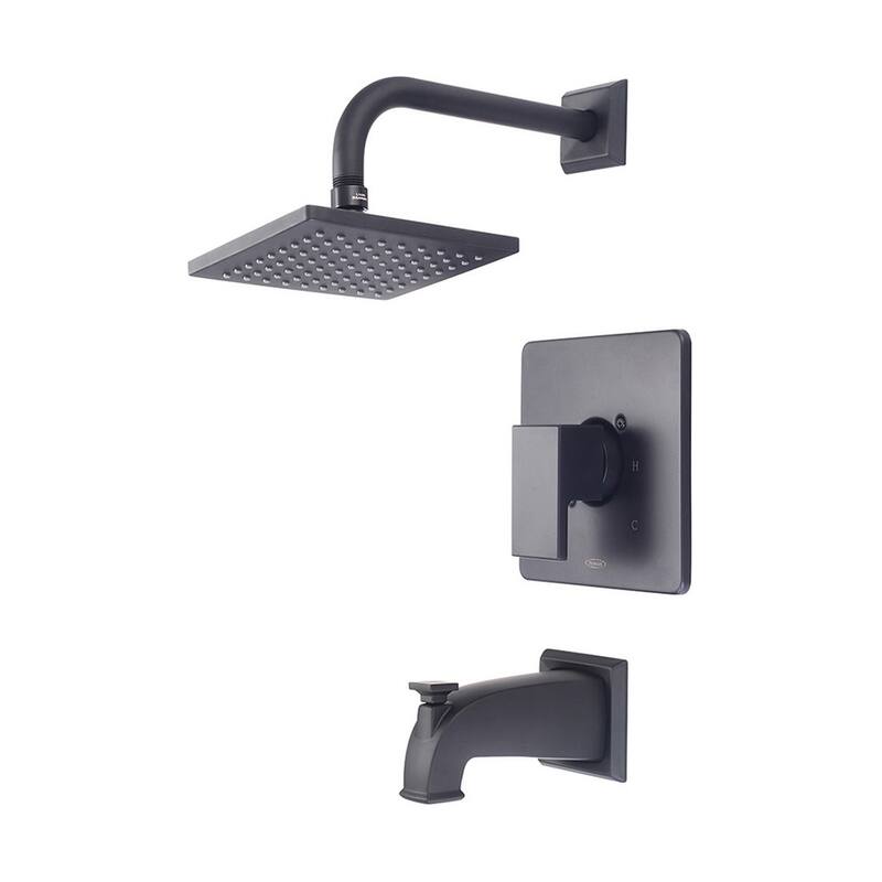 Pioneer Faucets Mod Tub and Shower Trim Package with 1.75 GPM Single - Matte Black