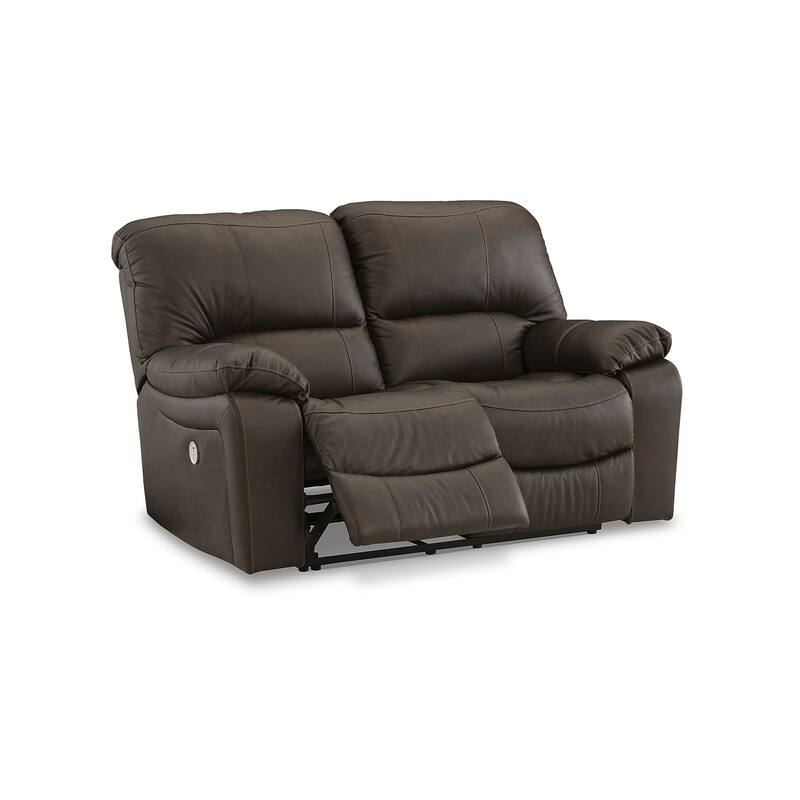 Signature Design by Ashley Leesworth Brown Reclining Power Loveseat - 65"W x 41"D x 41"H