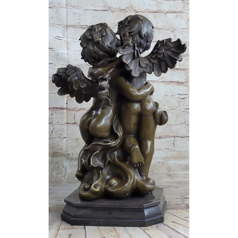 Hand Made Twin Brothers Puti Genuine Bronze Sculpture By Moreau Figurine