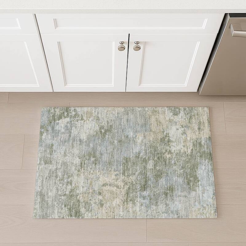 Machine Washable Indoor/ Outdoor Chic Modern Chantille Rug