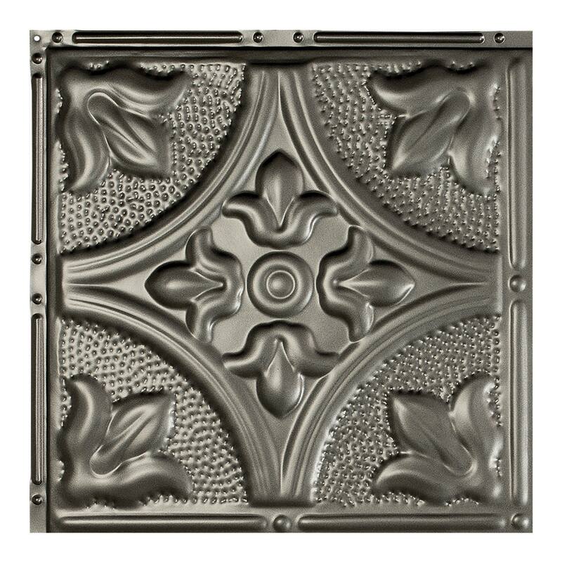 Great Lakes Tin Jamestown Lay-in Ceiling Tile - Argento - Sample